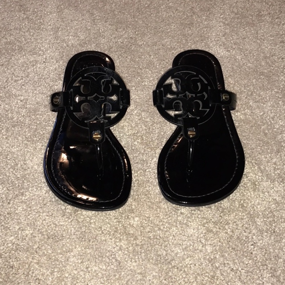 Black Patton Tori Burch Miller Sandals